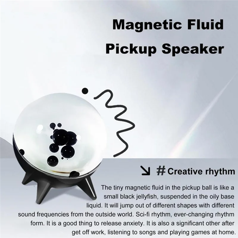 Y50A-Ferrofluid Sound Visualizer, Rechargeable Music Rhythm Speaker With Magnetic Pickup,Home Decoration Holiday Gift