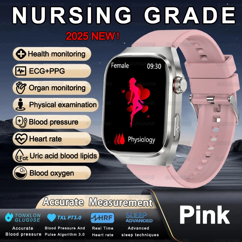 2025 New For XIAOMI Uric acid Blood lipids Smart Watch Men ECG+PPG Blood pressure Blood oxygen Bluetooth Call Health Smartwatchs
