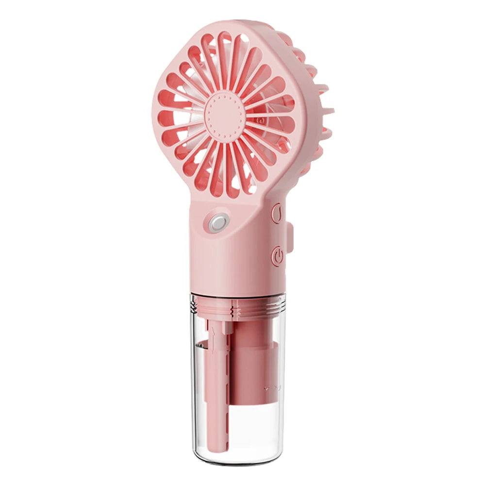 Handheld Mini Air Conditioner USB Rechargeable Portable Humidifier Mist Cooler 4 Speed Humidification Fan Low Noise Summer Gift