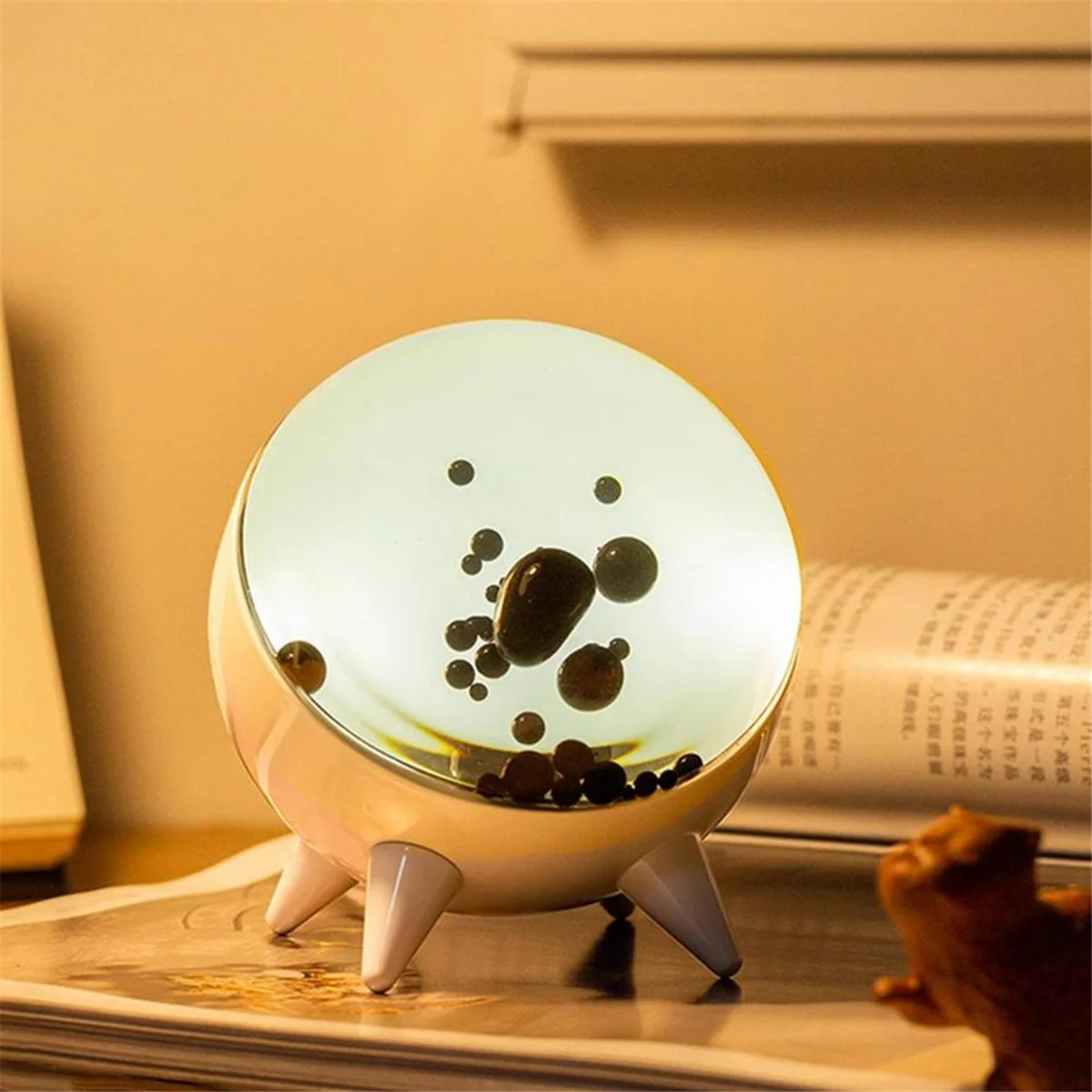 Y50A-Ferrofluid Sound Visualizer, Rechargeable Music Rhythm Speaker With Magnetic Pickup,Home Decoration Holiday Gift