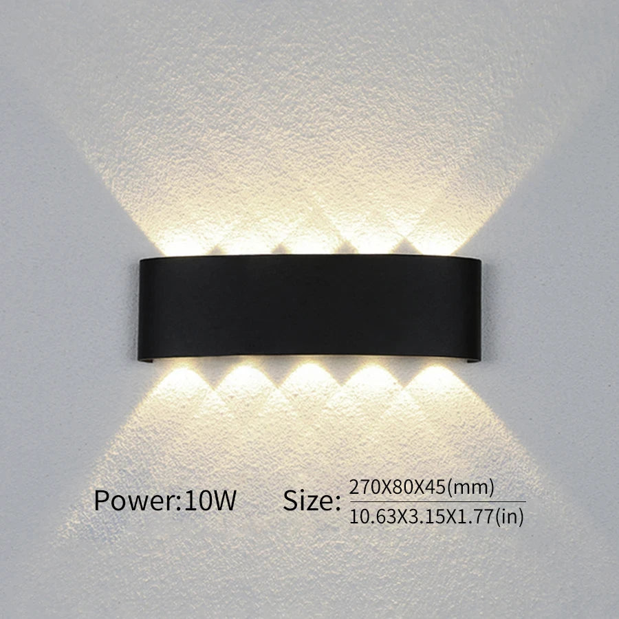 Led Wall Lamp Waterproof IP66 Up And Down Lighting Garden Decoration AC85-265V indoor&outdoor Wall Light for Bedroom Living Room