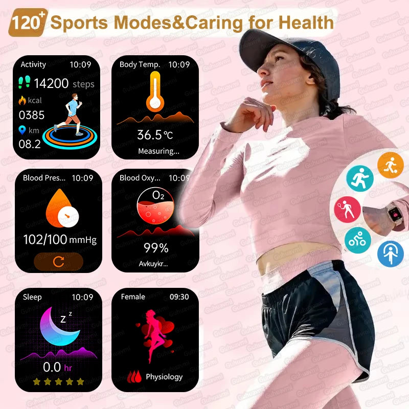 2025 New For Xiaomi Women AI Smart Diagnosis Smart Watch HRV+PPG Blood Pressure Blood oxygen Health monitor IP68 NFC Smartwatchs