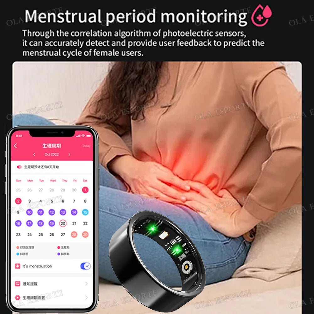 For SmartRing 2025 Women Men Waterproof Health Ring 7-13 size Sport Couple Smart Ring Tiktok Slide Control Sleep Monitor