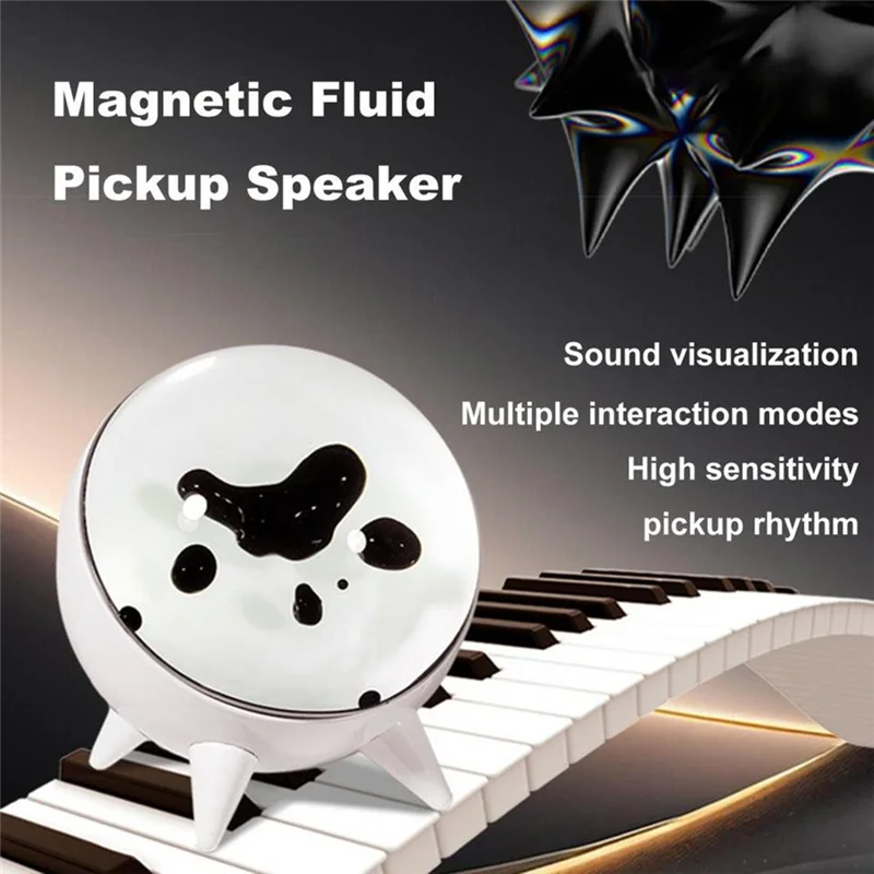 Y50A-Ferrofluid Sound Visualizer, Rechargeable Music Rhythm Speaker With Magnetic Pickup,Home Decoration Holiday Gift