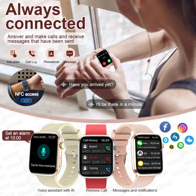 2025 New For Xiaomi Women AI Smart Diagnosis Smart Watch HRV+PPG Blood Pressure Blood oxygen Health monitor IP68 NFC Smartwatchs