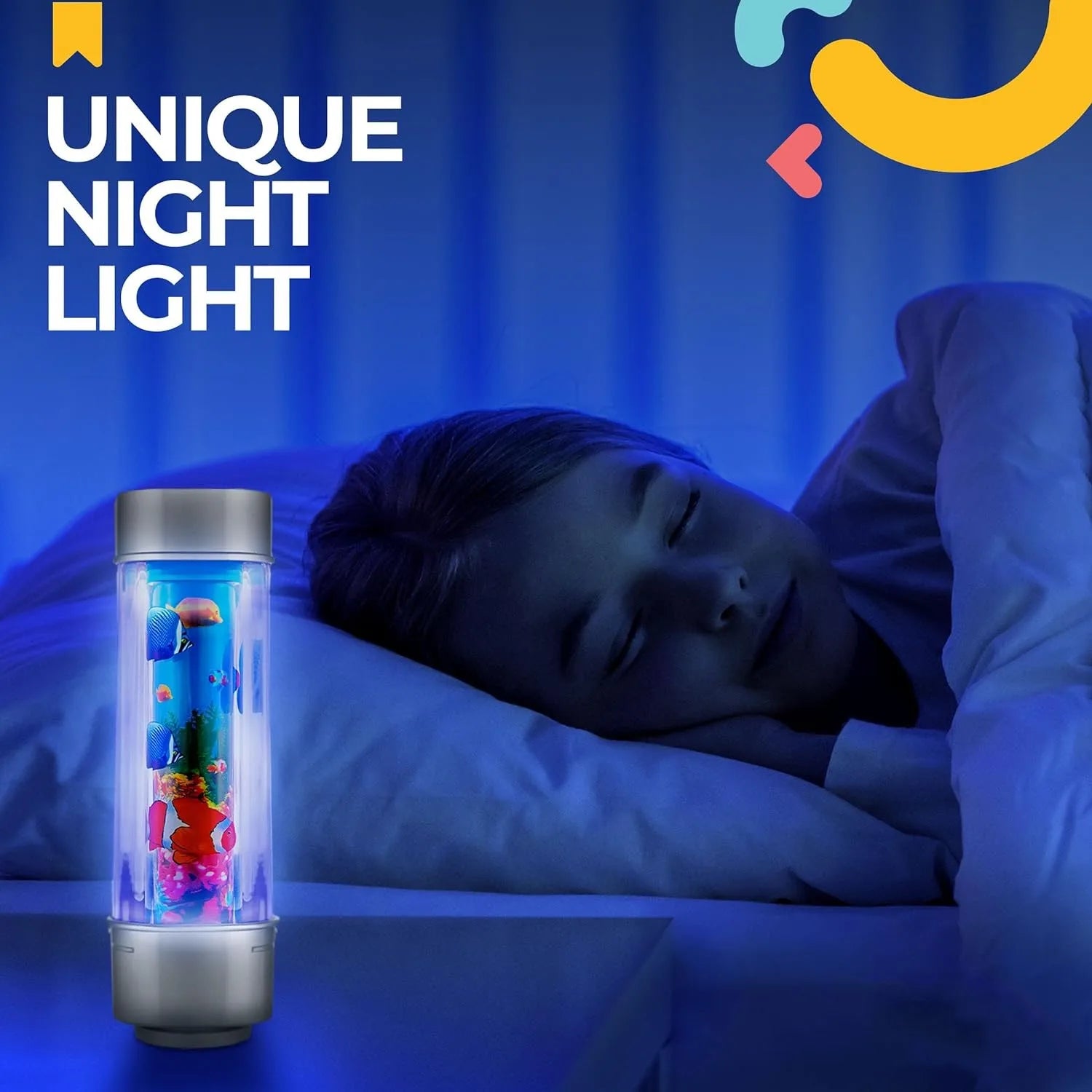 Artificial Tropical Fish Tank Lamp Decorative Sensory Aquarium Table Lamp Virtual Move Ocean Mood Night Light Room Decoration