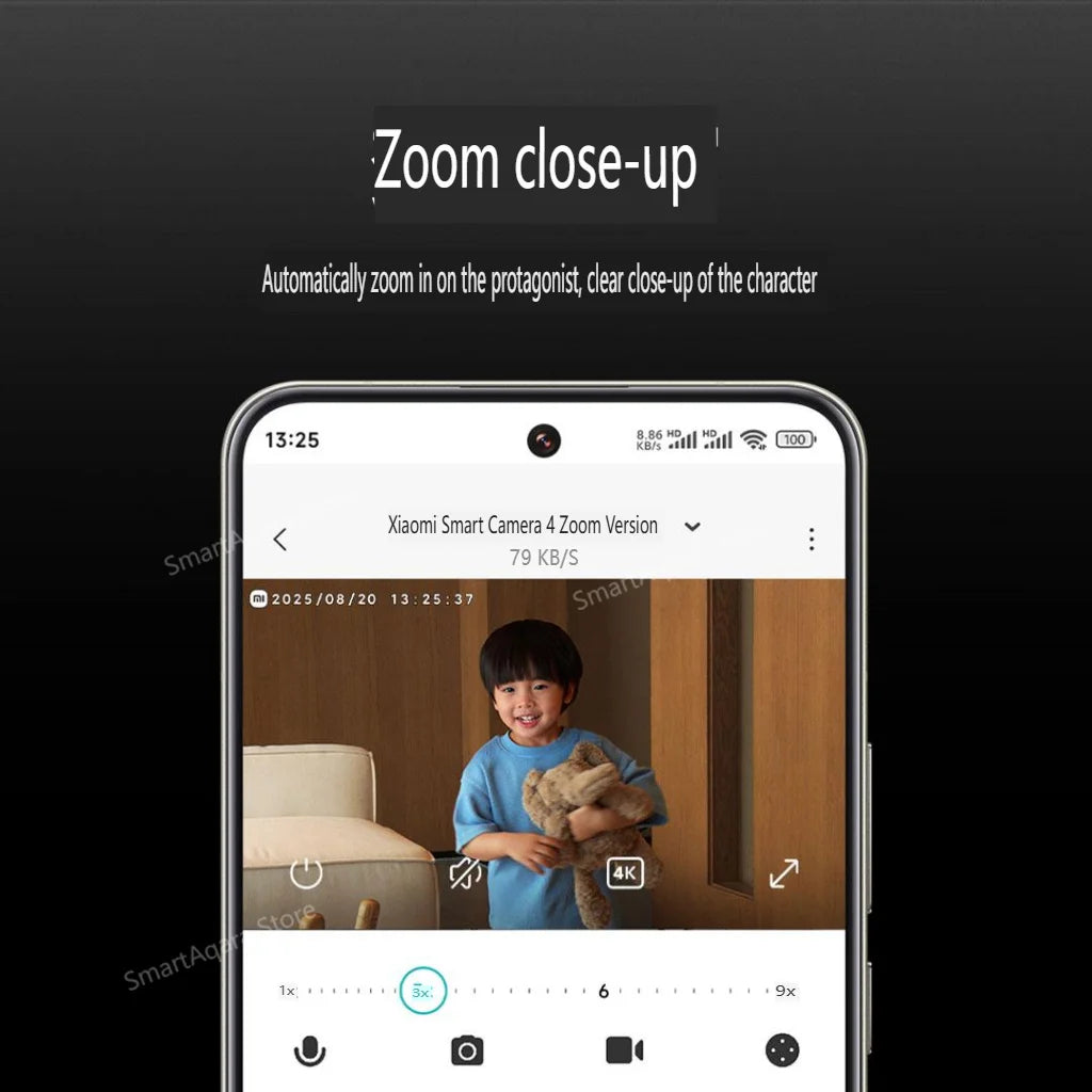 Xiaomi Mijia Smart Camera 4 9X Zoom Edition Baby Pet AI Facial Recognition Gesture Call Two-way Voice For Mi Home APP 2025 NEW