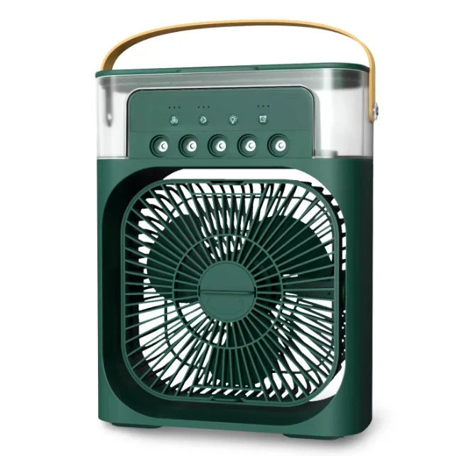2025 New Portable Air Cooler with Humidifier LED Night Light AI Smart Temperature Adjustment Quiet Personal Space Cooling Fan