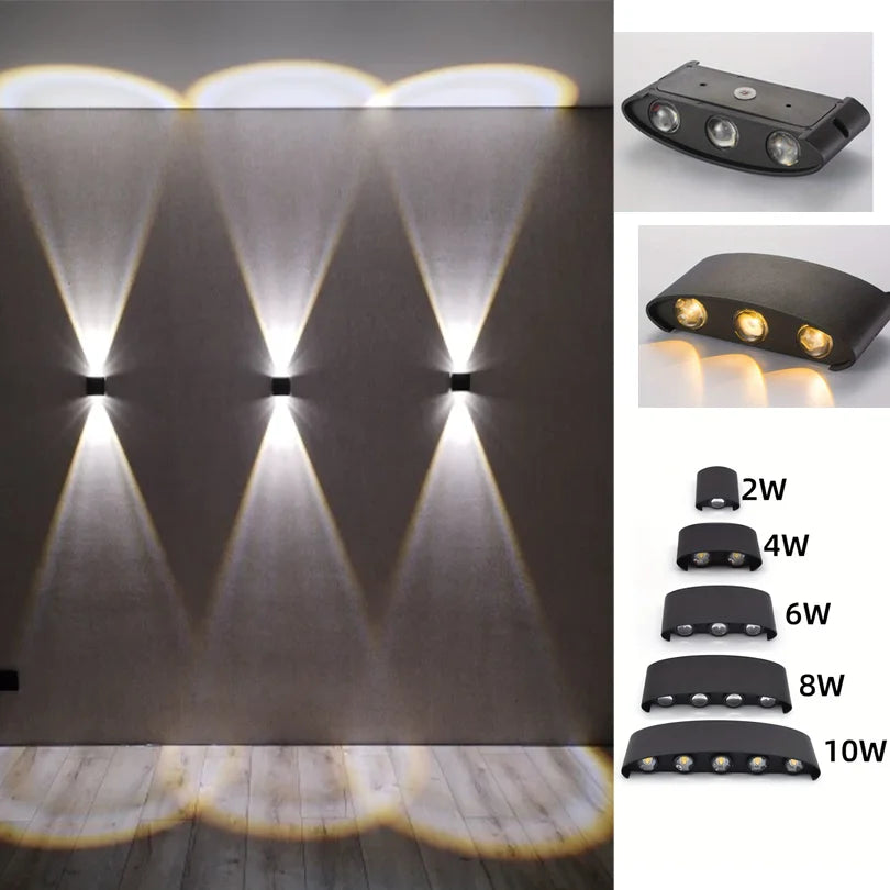Led Wall Lamp Waterproof IP66 Up And Down Lighting Garden Decoration AC85-265V indoor&outdoor Wall Light for Bedroom Living Room