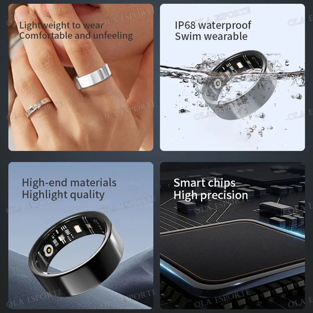 For SmartRing 2025 Women Men Waterproof Health Ring 7-13 size Sport Couple Smart Ring Tiktok Slide Control Sleep Monitor