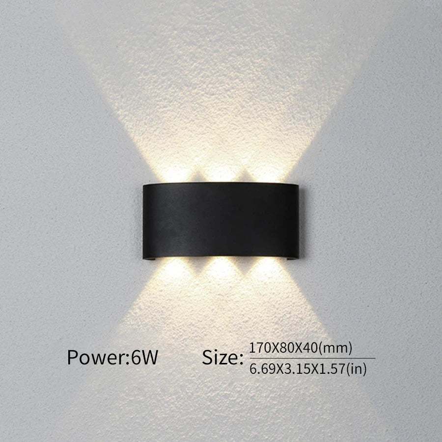 Led Wall Lamp Waterproof IP66 Up And Down Lighting Garden Decoration AC85-265V indoor&outdoor Wall Light for Bedroom Living Room