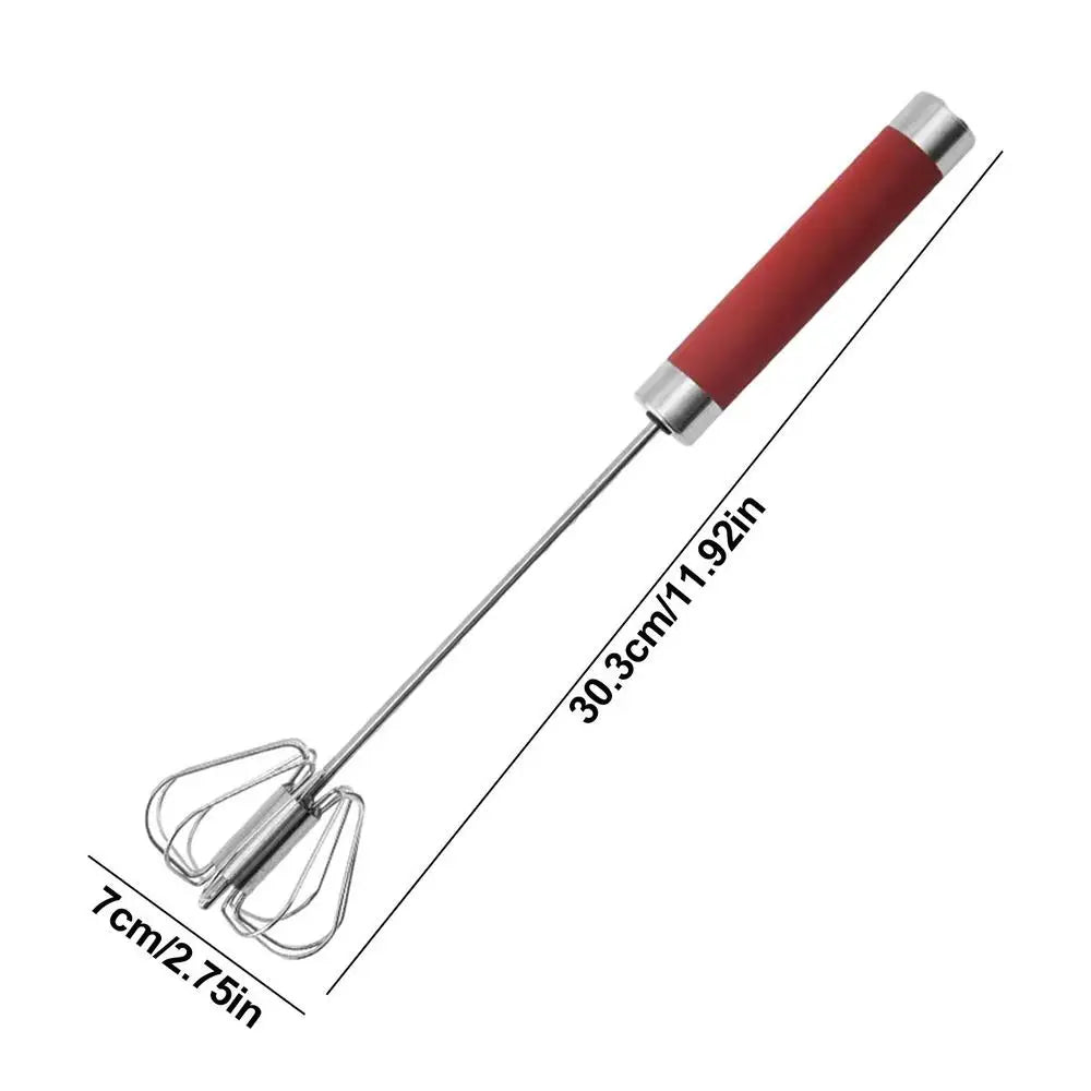 Semi-Automatic Hand Mixer Stainless Steel Whisker Multifunctional Hand Push Whisk Semi-Automatic Whipper Stainless Steel Whisk