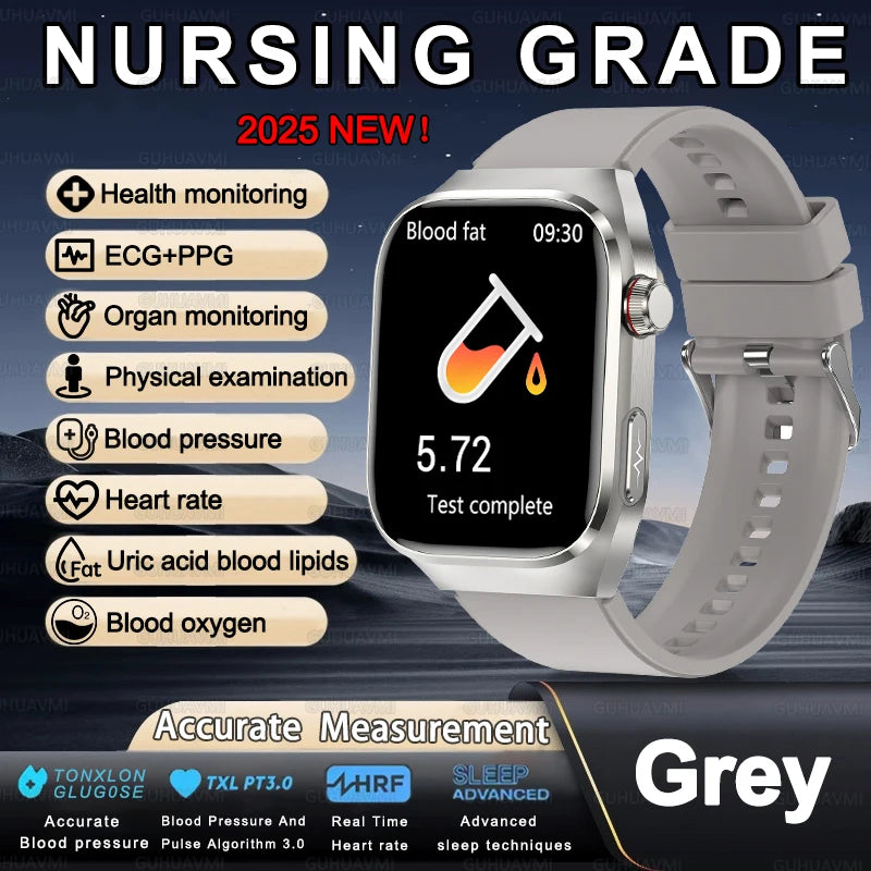 2025 New For XIAOMI Uric acid Blood lipids Smart Watch Men ECG+PPG Blood pressure Blood oxygen Bluetooth Call Health Smartwatchs