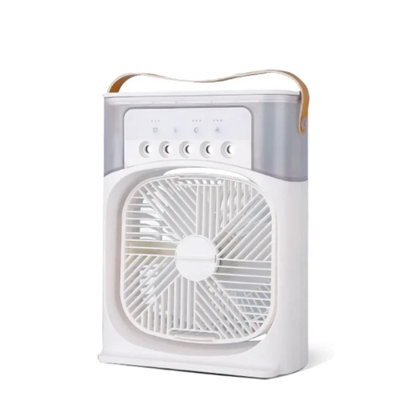 2025 New Portable Air Cooler with Humidifier LED Night Light AI Smart Temperature Adjustment Quiet Personal Space Cooling Fan