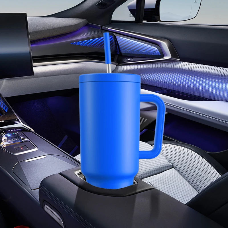 Meoky New 40oz Handle Tumbler Keep Hot Insulation Coffee Cup Multicolor Stainless Steel Leak-proof Car Mug Vacuum Bottle Winter